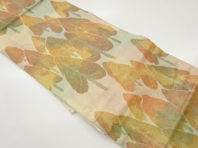 木々模様織出し名古屋帯